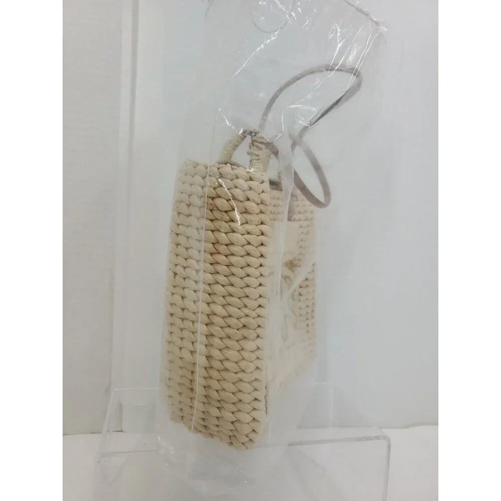 Rare Straw Corn Husk Elephant Bag, Woven Lined Handbag, Summer Purse, Tote